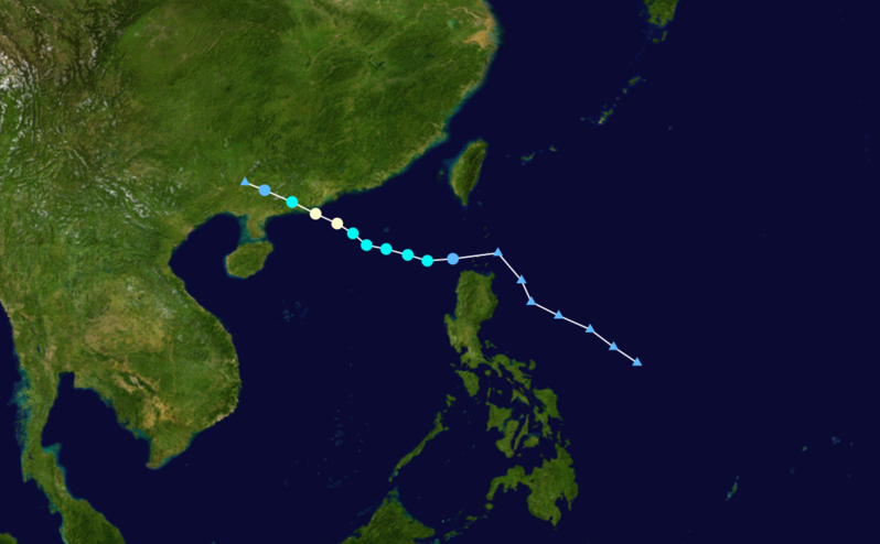 颱風巨爵 路徑圖