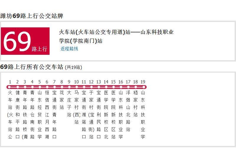 濰坊公交69路 濰坊公交69路