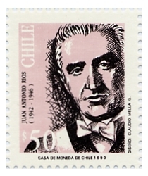 印有胡安·安東尼奧·里奧斯肖像的郵票