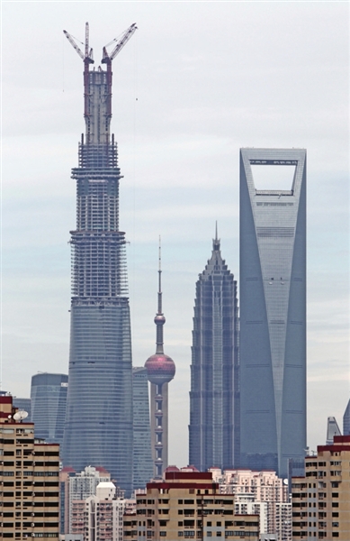 建設中的上海中心