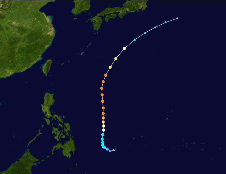 超強颱風威馬遜路徑圖