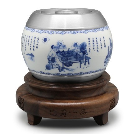 記憶山城陶瓷錫茶葉罐