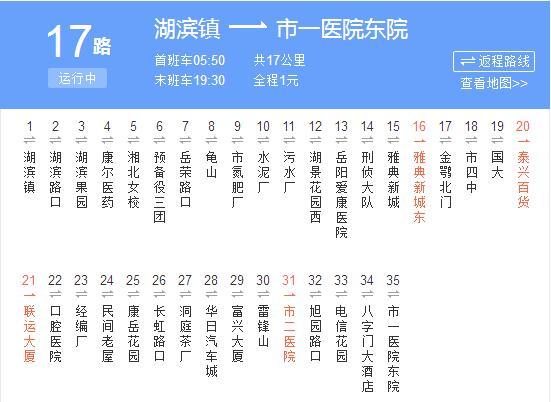 岳陽公交17路 岳陽公交17路