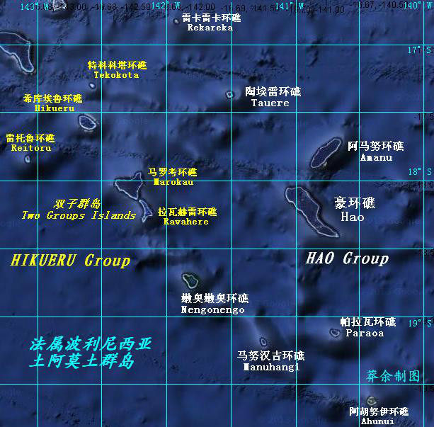 馬努漢吉環礁的地理位置