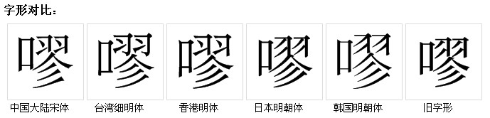 字形對比