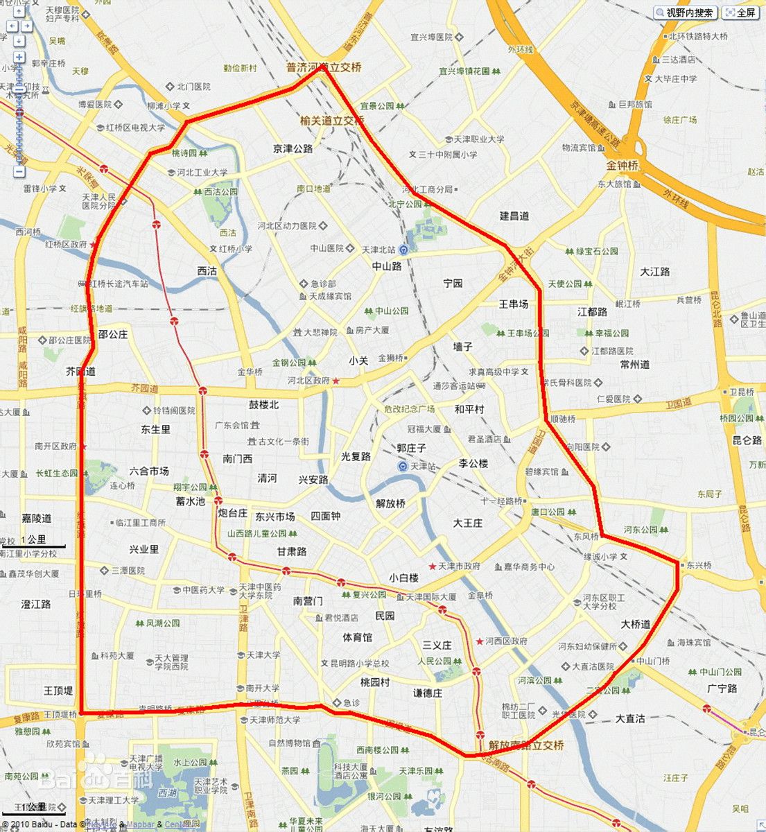 天津中環線地圖