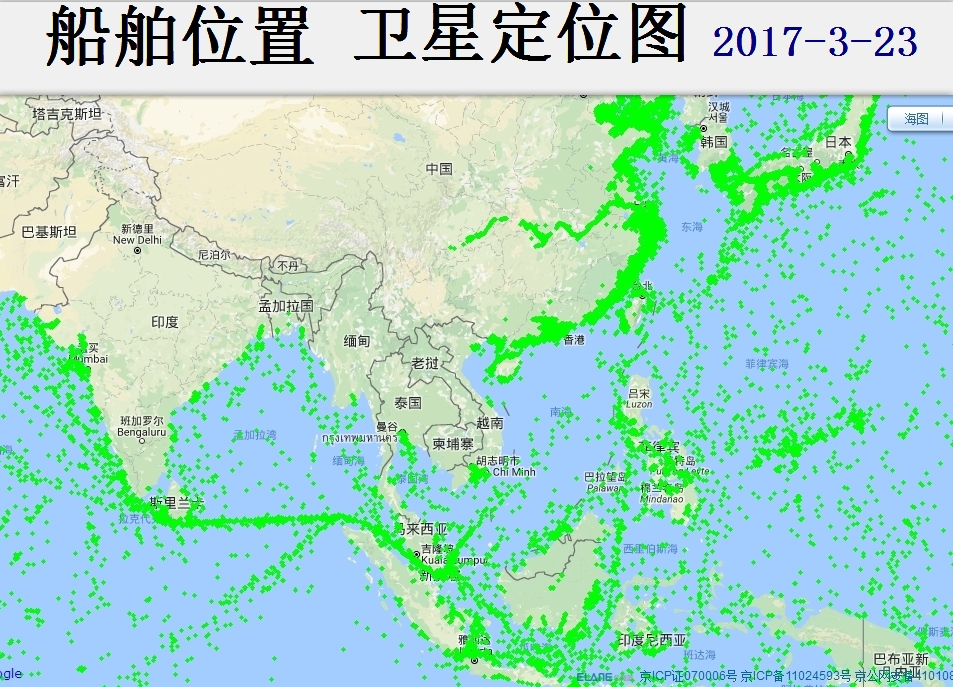 渤海海域船舶繁華圖