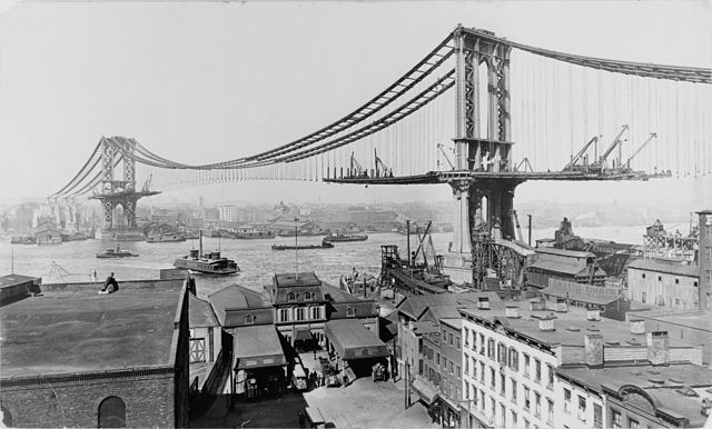 1909年建造中的曼哈頓大橋