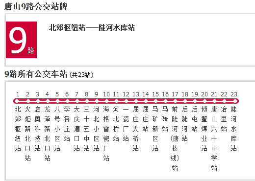 唐山公交9路 唐山公交9路