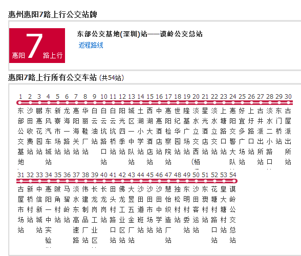 惠陽公交7路 惠陽公交7路
