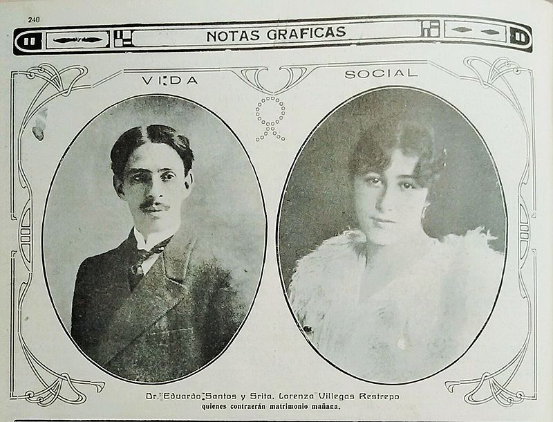 桑托斯和他的妻子洛倫扎·比列加斯