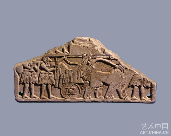 驢拉車淺浮雕石飾板