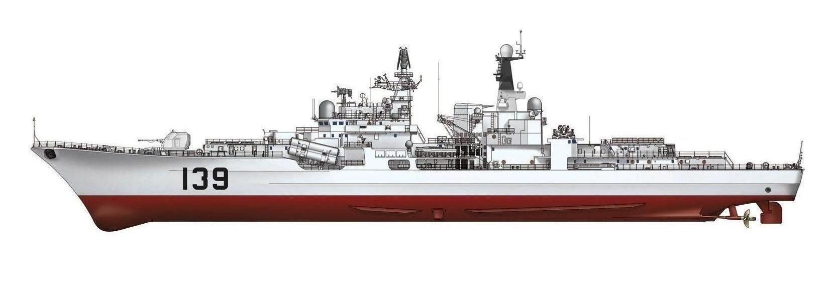 寧波號驅逐艦側視圖