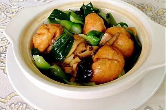 菜心麵筋煲