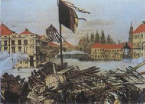 1848年革命中德國柏林的街壘戰