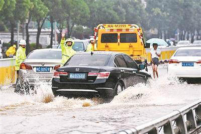 浙江道路積水被淹