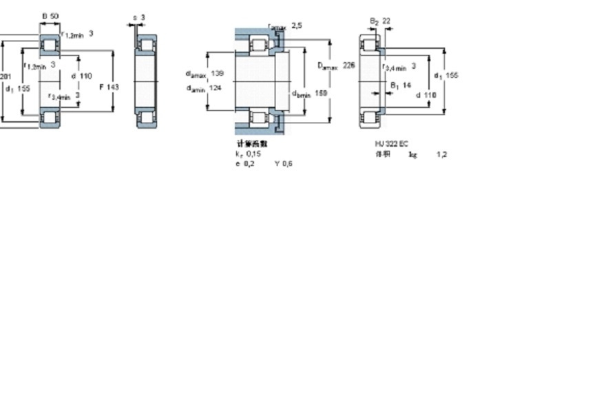 SKF NJ322ECP軸承 SKF NJ322ECP軸承