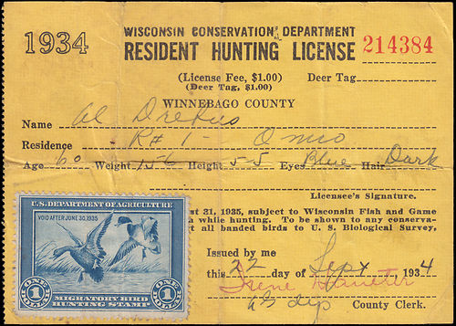 美國聯邦水禽漁獵證