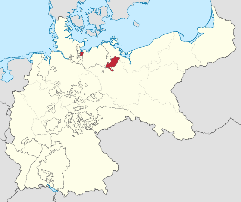 梅克倫堡-施特雷利茨大公國在德國位置