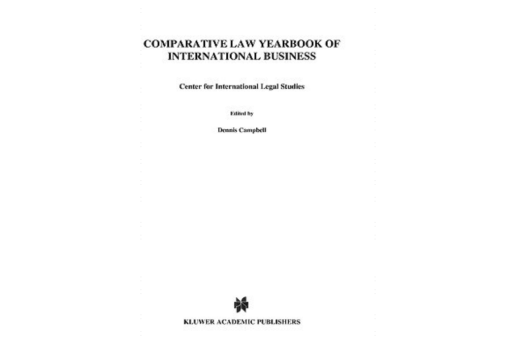 Comparative Law Yearbook of International Business 2001 Comparative Law Yearbook of International Business 2001