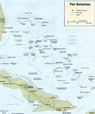 巴哈馬地理位置圖