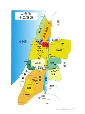 《約書亞記》記載的以色列十二支派領地分布
