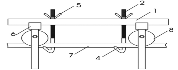 圖4 為本實用新型與軟梯梯頭連線示意圖