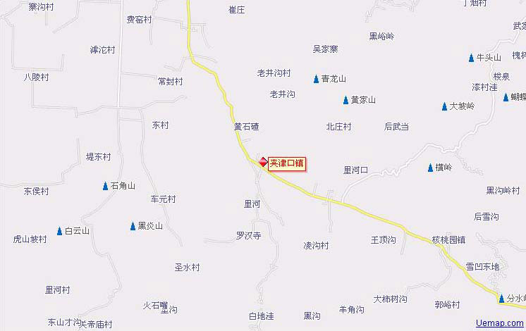 夾津口鎮行政地圖