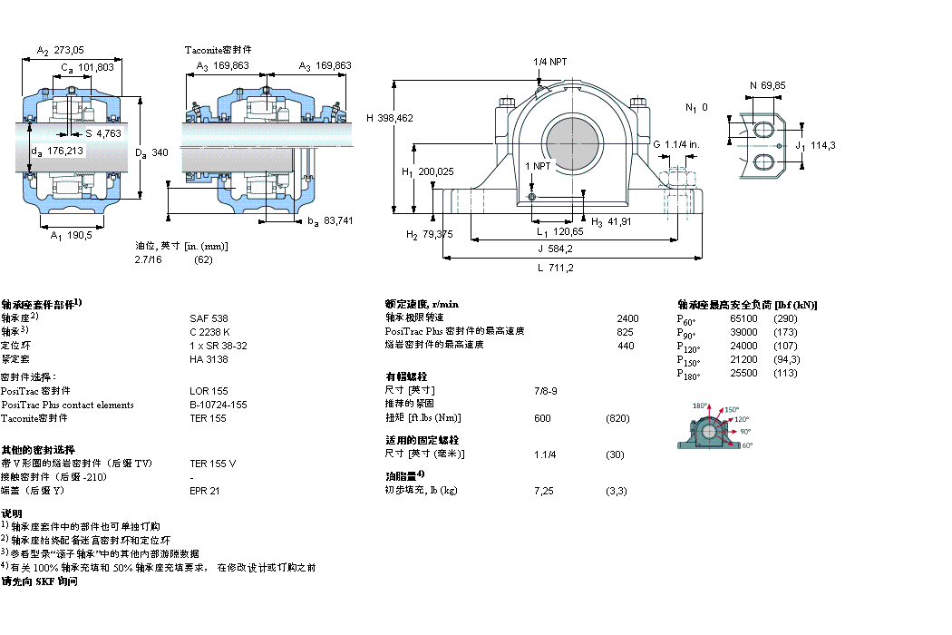 SKF SAFC2538軸承 SKF SAFC2538軸承