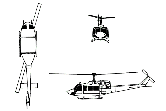 UH-1N 三面圖