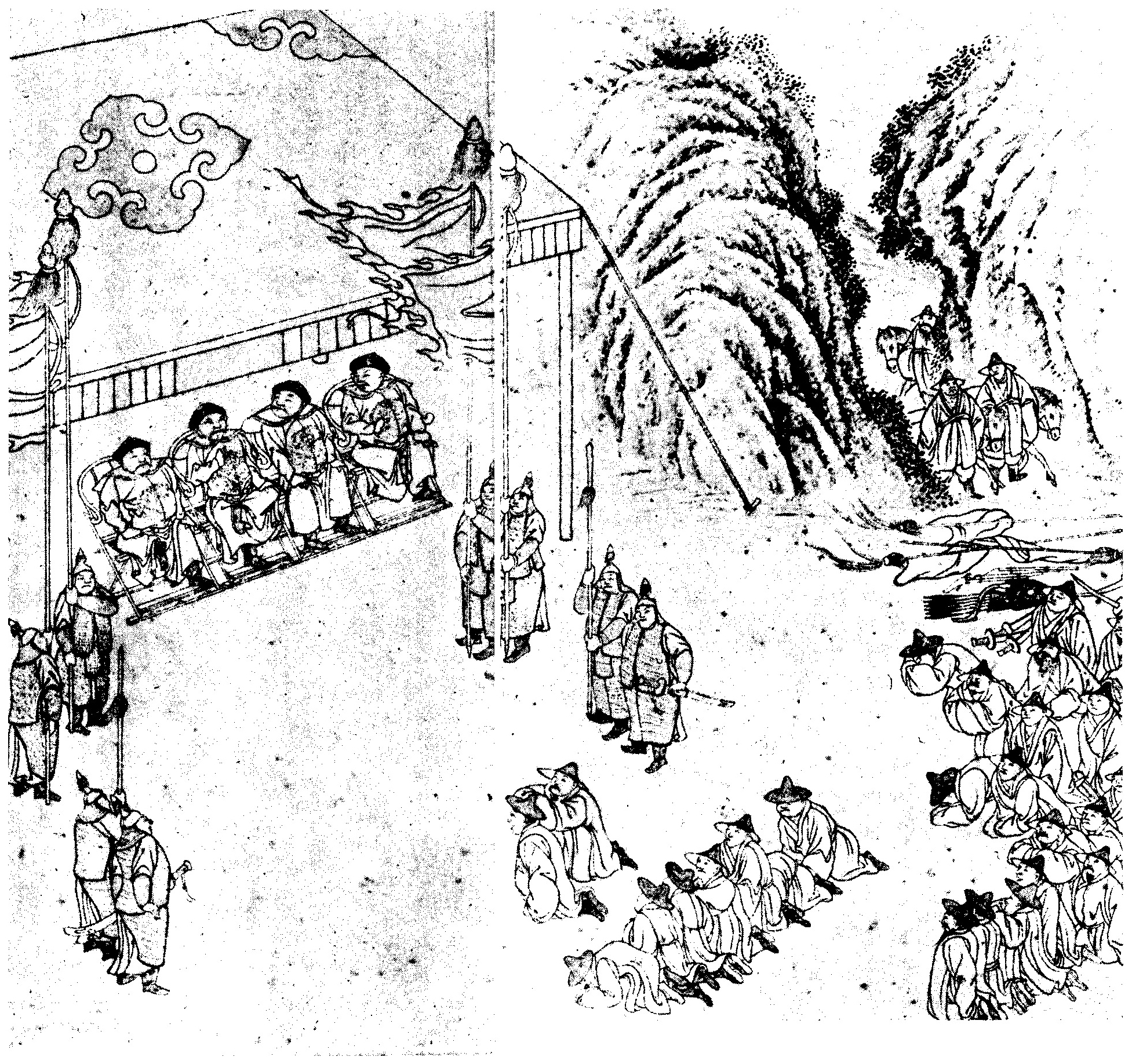 《滿洲實錄》中的姜弘立歸降圖