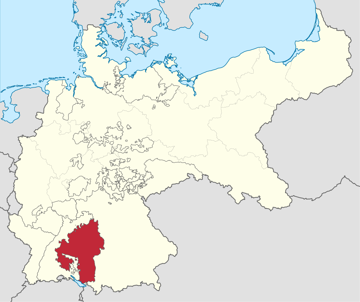 符騰堡王國在德意志帝國的位置