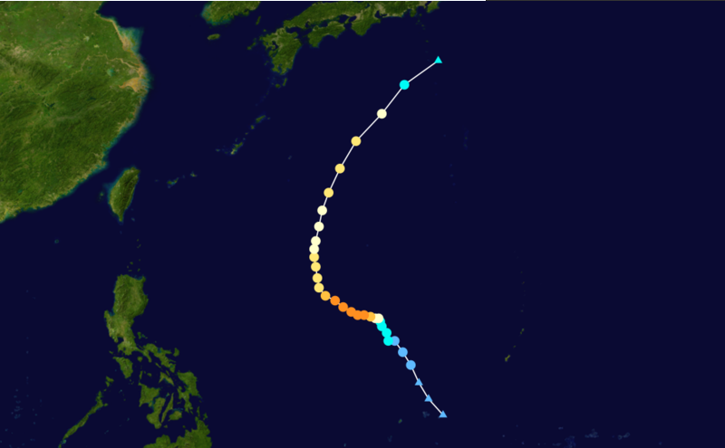 強颱風娜基莉路徑圖