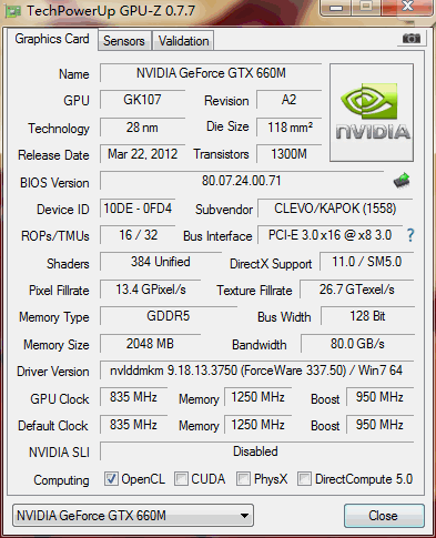 nVIDIA GeForce GTX 660M