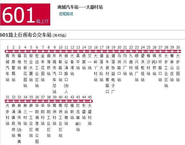 東莞公交601路 東莞公交601路