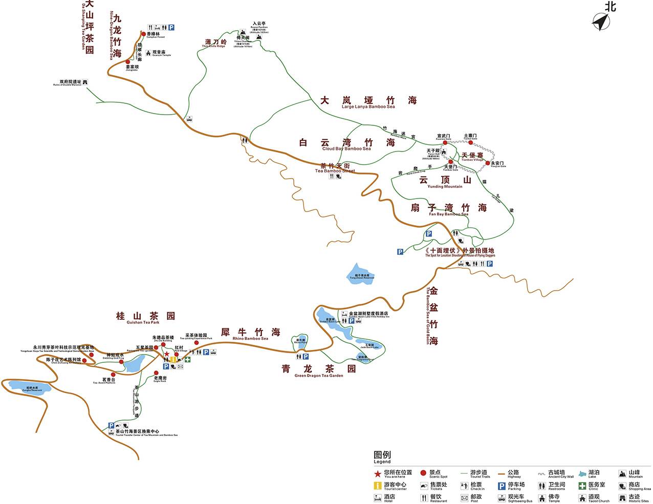 重慶茶山竹海國家森林公園路線圖