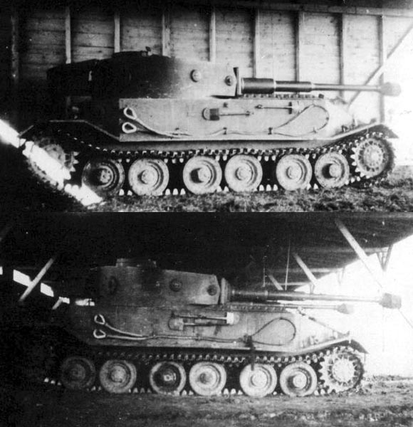“虎”(P)重型坦克有兩種外部工具布置方案