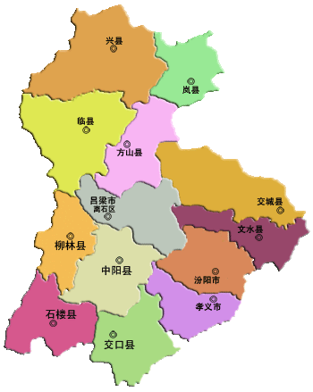 呂梁市行政區劃圖