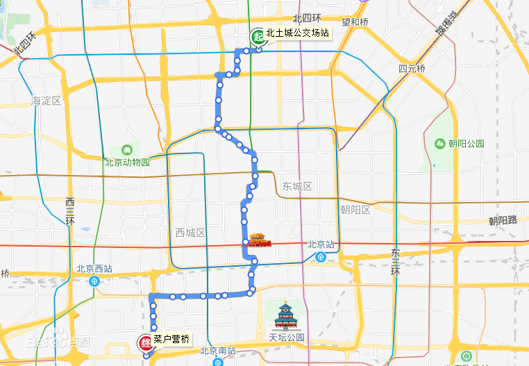 北京公交5路線路走向圖