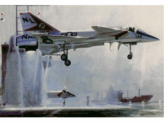 XFV-12戰鬥機從制海艦上起飛想像圖