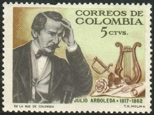 印有胡利奧·阿爾博萊達肖像的郵票