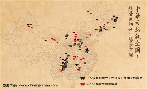 中國煤層氣分布