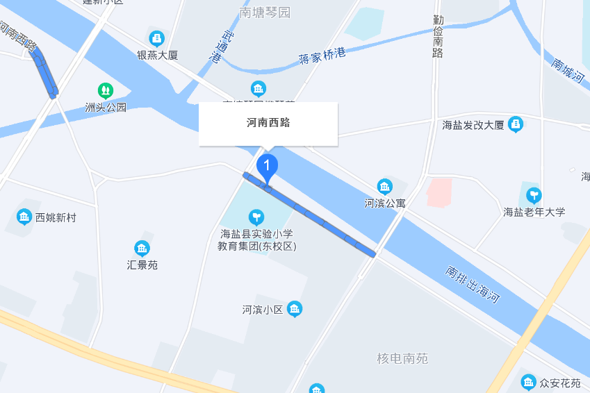 河南西路(海鹽縣城南區塊東西向城市主幹道) 河南西路(海鹽縣城南區塊東西向城市主幹道)