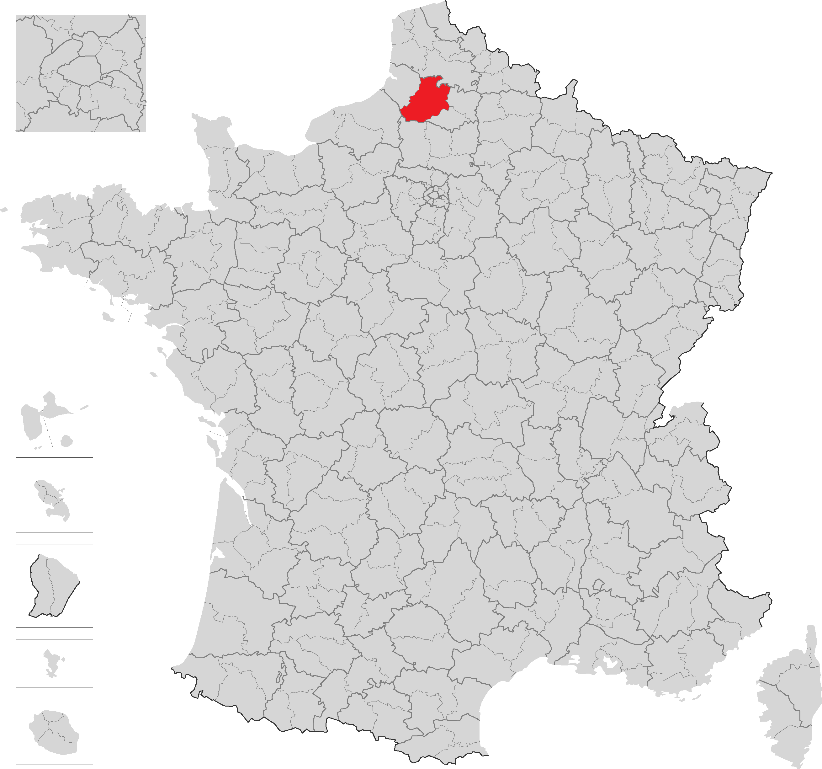 亞眠地區在法國的位置