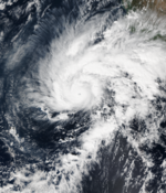 颶風桑德拉 衛星雲圖