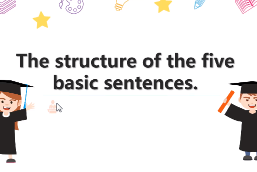 The structure of the five basic sentences. The structure of the five basic sentences.