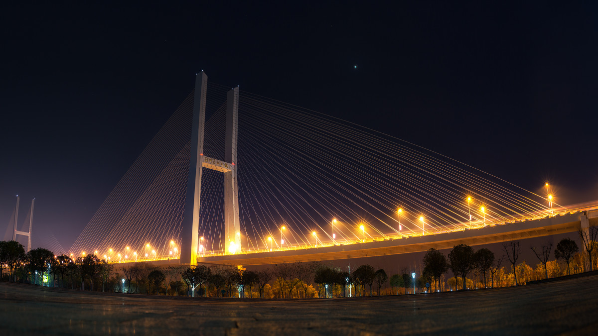 荊州長江大橋呈東北至西南方向組成