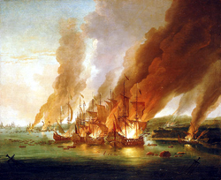 描繪“九年戰爭”的油畫。
