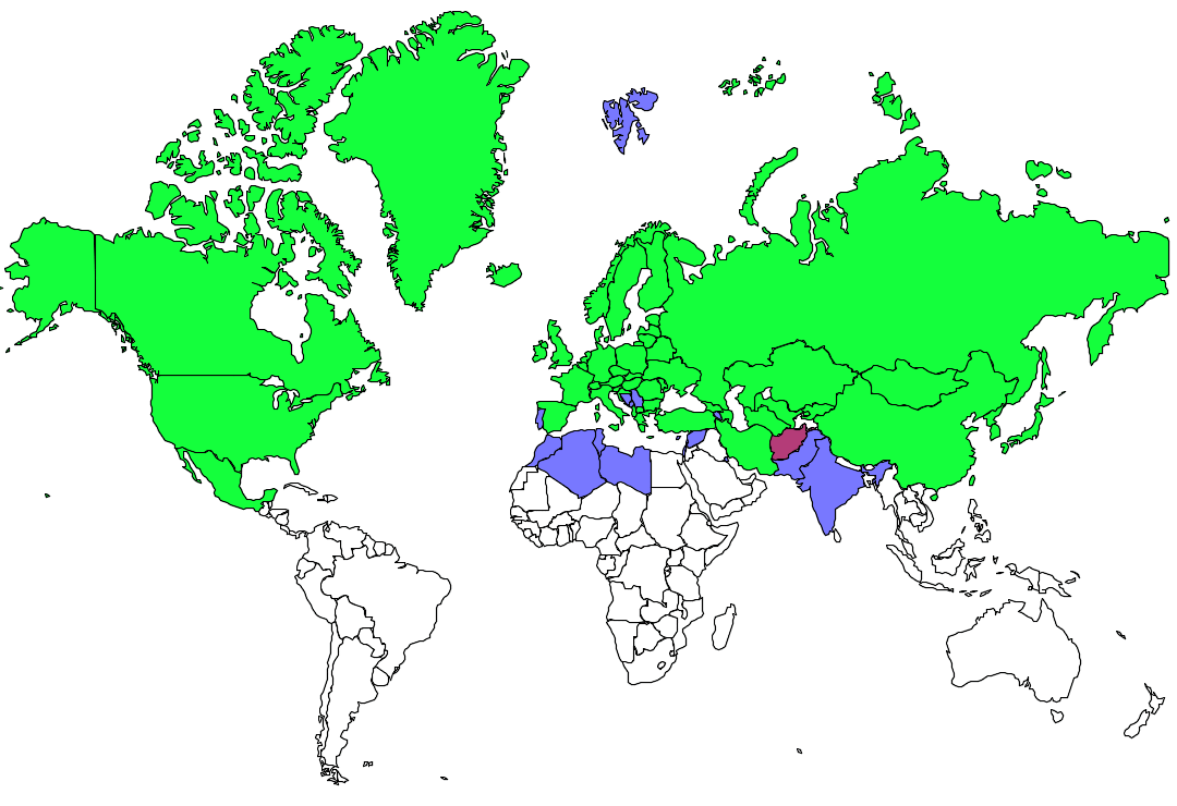 角鸊鷉世界分布圖
