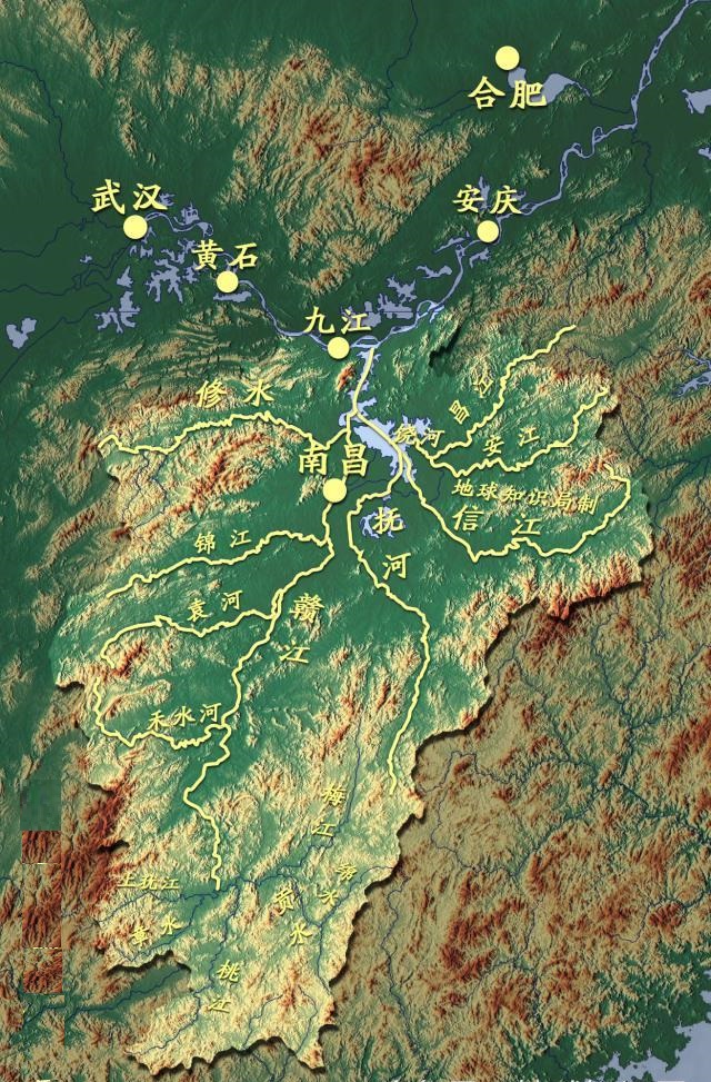 江西省的水系圖